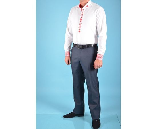 Рубашка VELS 1 вышиванка пр., Размер: S, Цвет: белая с красн. вышив., фото 3 | Интернет-магазин Vels