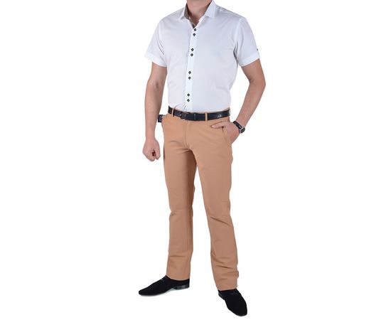 Сорочка VELS 215 приталена з вставками *к/р, Розмір: S, Колір: айвори с корич. клет., фото 2 | Інтернет-магазин Vels