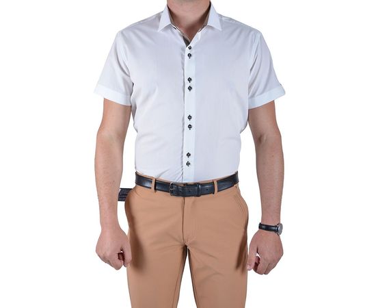 Сорочка VELS 215 приталена з вставками *к/р, Розмір: S, Колір: айвори с корич. клет., фото 3 | Інтернет-магазин Vels