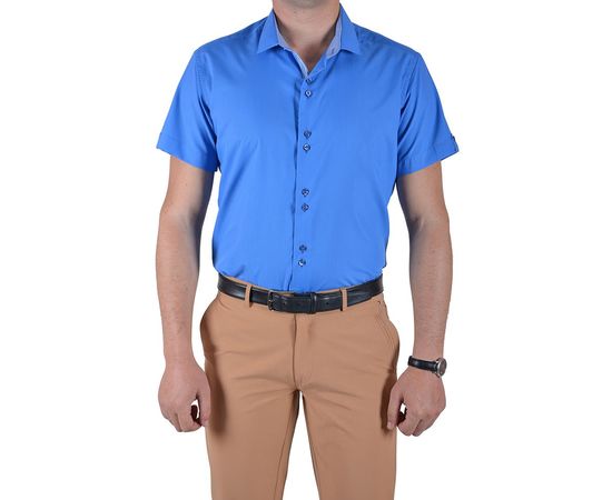 Рубашка мужская приталенная VELS 232 отд. к/р, Размер: M, Цвет: голубой, фото 2 | Интернет-магазин Vels