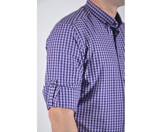 Рубашка VELS 1362/16 пр.с отв., Размер: M, Цвет: фиолет клетка, фото 4 | Интернет-магазин Vels