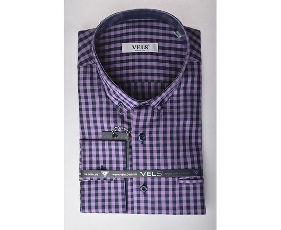 Рубашка VELS 1362/16 пр.с отв., Размер: M, Цвет: фиолет клетка | Интернет-магазин Vels