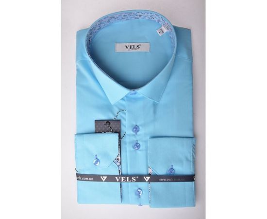 Рубашка VELS 192 пр. отд., Размер: M, Цвет: бирюза с отд. цв. | Интернет-магазин Vels