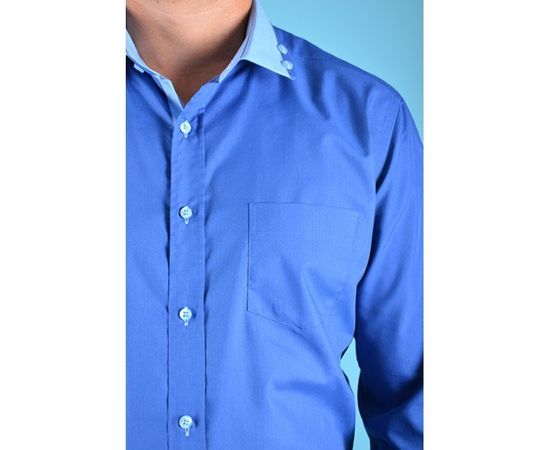 Рубашка VELS 195 отд., пр., Размер: S, Цвет: синяя с голуб., фото 3 | Интернет-магазин Vels
