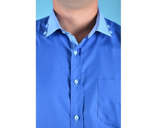 Рубашка VELS 195 отд., пр., Размер: S, Цвет: синяя с голуб., фото 4 | Интернет-магазин Vels