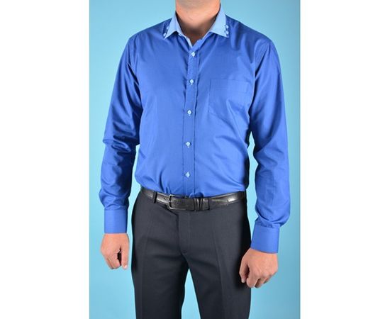 Рубашка VELS 195 отд., пр., Размер: S, Цвет: синяя с голуб., фото 5 | Интернет-магазин Vels