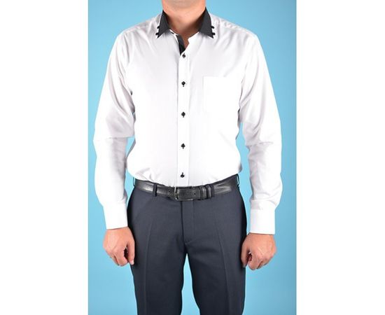 Рубашка VELS 2 отд., пр., Размер: XL, Цвет: белый с черн.отделкой, фото 7 | Интернет-магазин Vels