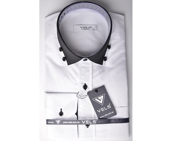 Сорочка VELS 2 з вставкою приталена, Розмір: XL, Колір: белый с черн.отделкой | Інтернет-магазин Vels