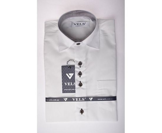 Рубашка детская на мальчика VELS 215 отд. кл., Размер: 4, Цвет: айвори с корич. клет. | Интернет-магазин Vels