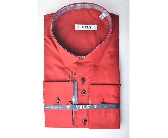 Рубашка VELS 221 пр. отд., Размер: M, Цвет: вишневый с отд. кл. | Интернет-магазин Vels
