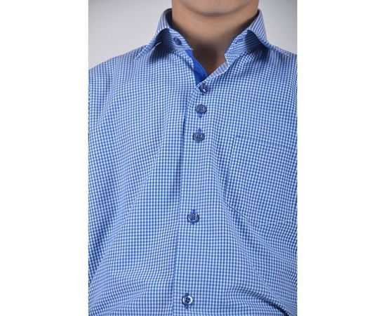 Рубашка детская на мальчика VELS 3635/2 отд. к/р, Размер: 1, Цвет: синяя+белая клет., фото 2 | Интернет-магазин Vels