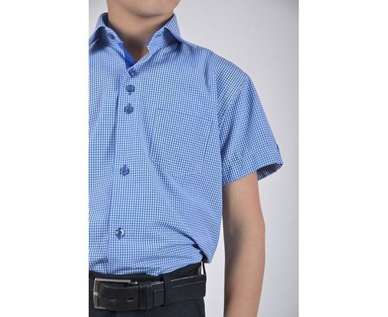 Рубашка детская на мальчика VELS 3635/2 отд. к/р, Размер: 1, Цвет: синяя+белая клет., фото 3 | Интернет-магазин Vels