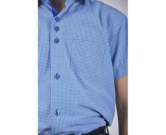 Рубашка детская на мальчика VELS 3635/2 отд. к/р, Размер: 1, Цвет: синяя+белая клет., фото 4 | Интернет-магазин Vels