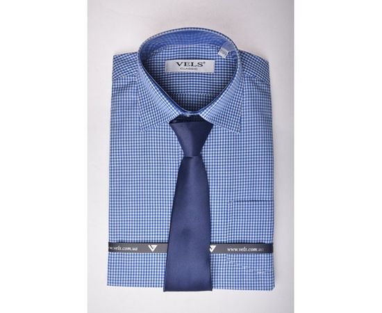 Рубашка детская на мальчика VELS 3635/2 отд. к/р, Размер: 1, Цвет: синяя+белая клет., фото 6 | Интернет-магазин Vels