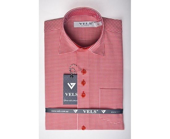 Рубашка детская VELS 3635/9 отд. к/р, Размер: 1, Цвет: красная+белая клетка | Интернет-магазин Vels