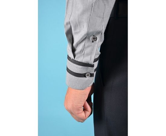 Сорочка VELS 6345/10 приталена з вставкою в/р, Розмір: 3XL, Колір: чёрная пол. с чёрн. отд., фото 5 | Інтернет-магазин Vels