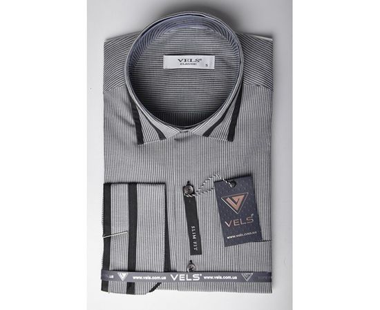 Рубашка VELS 6345/10 отд., пр., Размер: S, Цвет: чёрная пол. с чёрн. отд. | Интернет-магазин Vels