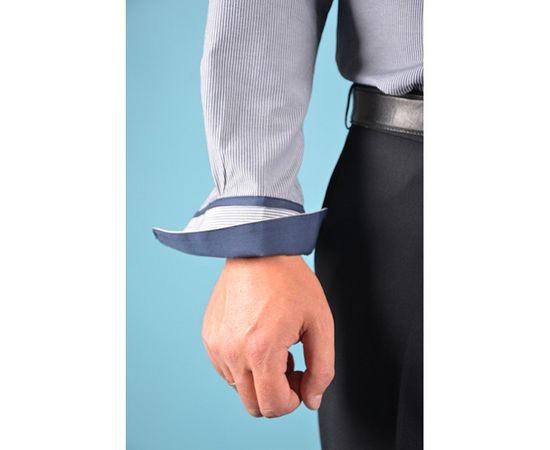 Рубашка VELS 6345/9 отд., пр., Размер: S, Цвет: синяя пол. с т.син. отд., фото 2 | Интернет-магазин Vels