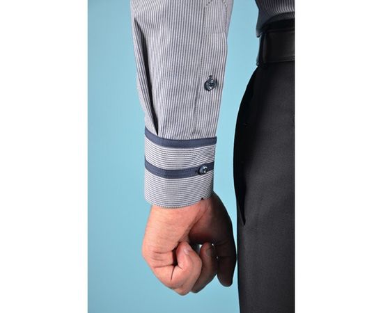 Рубашка VELS 6345/9 отд., пр., Размер: S, Цвет: синяя пол. с т.син. отд., фото 3 | Интернет-магазин Vels