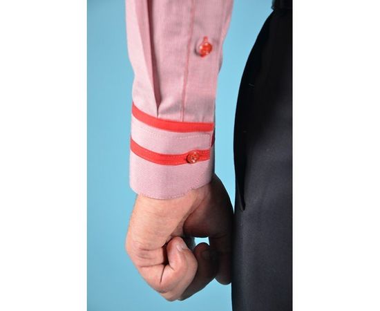 Сорочка VELS 6346/6 приталена з вставкою в/р, Розмір: 3XL, Колір: бордовая пол. с красн. отд., фото 4 | Інтернет-магазин Vels