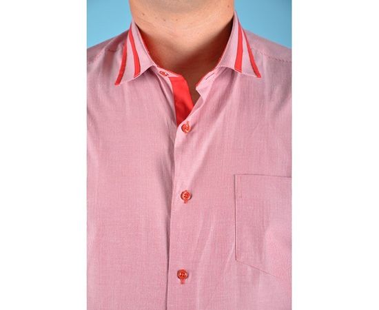 Сорочка VELS 6346/6 приталена з вставкою в/р, Розмір: 3XL, Колір: бордовая пол. с красн. отд., фото 5 | Інтернет-магазин Vels