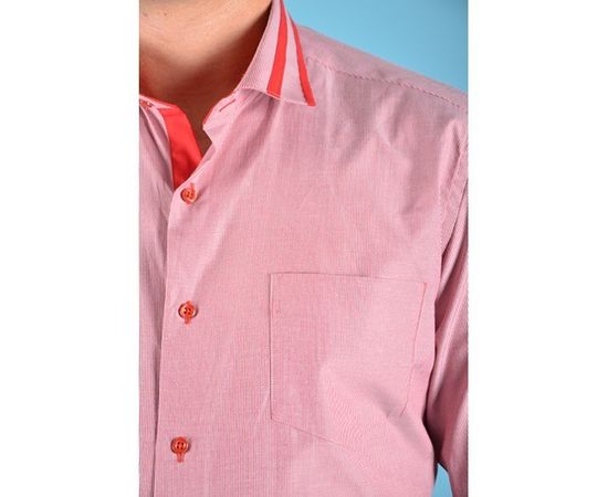 Сорочка VELS 6346/6 приталена з вставкою в/р, Розмір: 3XL, Колір: бордовая пол. с красн. отд., фото 6 | Інтернет-магазин Vels