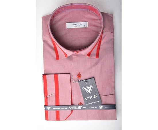 Рубашка VELS 6346/6 отд., пр., Размер: L, Цвет: бордовая пол. с красн. отд. | Интернет-магазин Vels