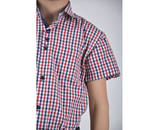 Рубашка детская VELS 9360/1 отд. к/р, Размер: 1, Цвет: красно-синяя клетка, фото 3 | Интернет-магазин Vels
