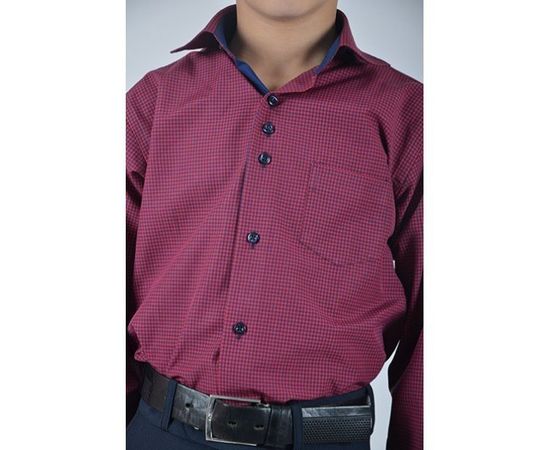 Рубашка VELS 9364/2 отд. дет., Размер: 1, Цвет: бордовая клетка, фото 2 | Интернет-магазин Vels