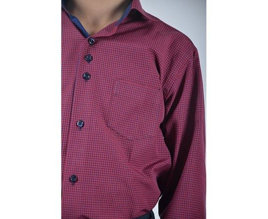 Рубашка VELS 9364/2 отд. дет., Размер: 1, Цвет: бордовая клетка, фото 3 | Интернет-магазин Vels