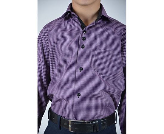 Рубашка VELS 9364/7 отд. дет., Размер: 1, Цвет: сиреневая+чёрн. клетка, фото 4 | Интернет-магазин Vels