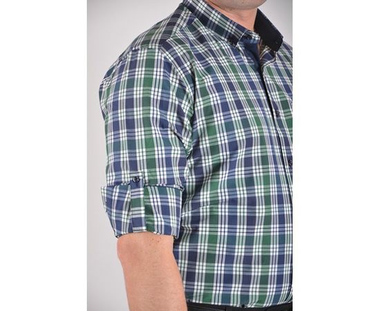 Рубашка VELS 9608/1 пр.с отв., Размер: L, Цвет: зелёная клетка, фото 4 | Интернет-магазин Vels