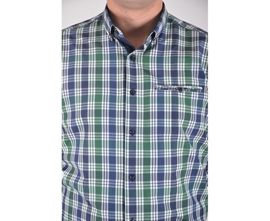 Рубашка VELS 9608/1 пр.с отв., Размер: L, Цвет: зелёная клетка, фото 5 | Интернет-магазин Vels
