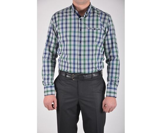 Рубашка VELS 9608/1 пр.с отв., Размер: L, Цвет: зелёная клетка, фото 7 | Интернет-магазин Vels