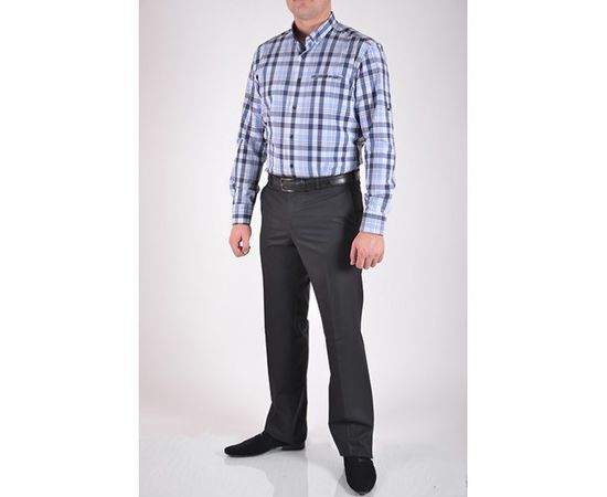 Рубашка VELS 9608/5 пр.с отв., Размер: M, Цвет: синяя клетка, фото 3 | Интернет-магазин Vels