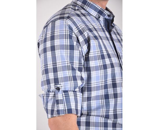 Рубашка VELS 9608/5 пр.с отв., Размер: M, Цвет: синяя клетка, фото 6 | Интернет-магазин Vels