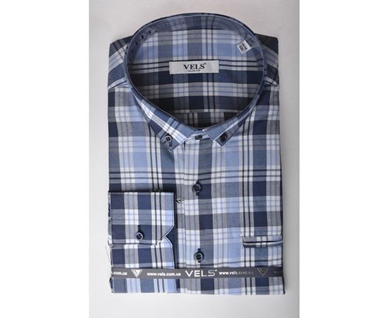 Рубашка VELS 9608/5 пр.с отв., Размер: XL, Цвет: синяя клетка | Интернет-магазин Vels