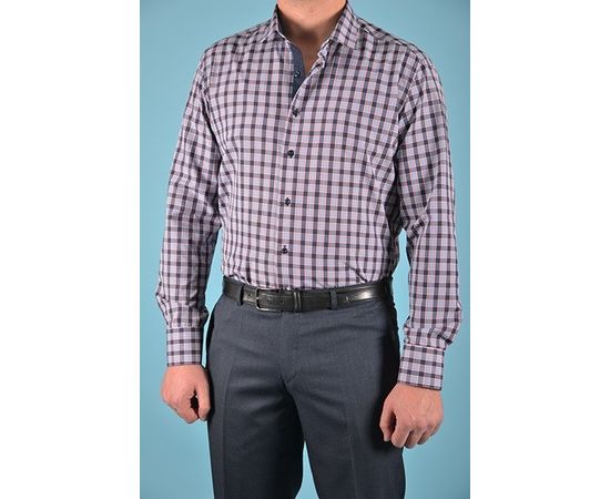 Рубашка VELS К- 6/1 пр., Размер: M, Цвет: голубая в син.красн. клет., фото 3 | Интернет-магазин Vels