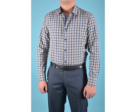 Рубашка VELS К- 6/3 пр., Размер: M, Цвет: оливков. в син.кр.клет, фото 3 | Интернет-магазин Vels