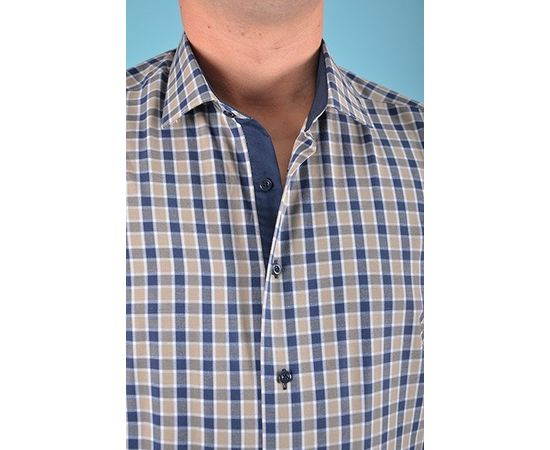 Рубашка VELS К- 6/3 пр., Размер: M, Цвет: оливков. в син.кр.клет | Интернет-магазин Vels