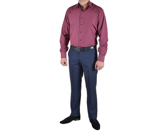 Сорочка VELS 9356/1 класична з темно-сиными вставками, Розмір: M/176-182, Колір: красно-синяя клетка, фото 3 | Інтернет-магазин Vels