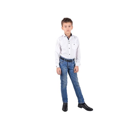 Рубашка VELS 1 отд. дет. с отв., Размер: 5, Цвет: белый с тём.син. отд., фото 3 | Интернет-магазин Vels