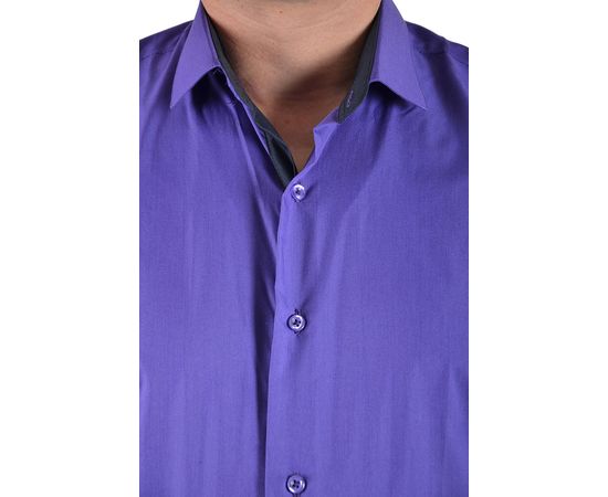 Рубашка VELS 187 кл. отд., Размер: L/182-188, Цвет: фиолетовая с т. син. отд., фото 3 | Интернет-магазин Vels