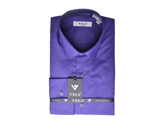 Сорочка VELS 187 класична з вставками, Розмір: L/182-188, Колір: фиолетовая с т. син. отд. | Інтернет-магазин Vels