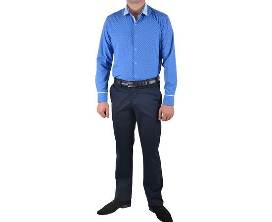 Рубашка VELS 20572/11 отд., пр., Размер: L, Цвет: джинс с голуб. рис., фото 3 | Интернет-магазин Vels