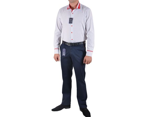 Рубашка VELS 20572/3 отд., пр., Размер: L, Цвет: белая с красн. рисун., фото 3 | Интернет-магазин Vels