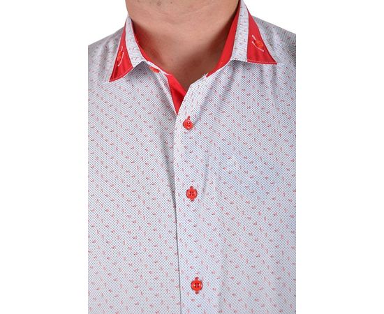 Рубашка VELS 20572/3 отд., пр., Размер: L, Цвет: белая с красн. рисун., фото 4 | Интернет-магазин Vels