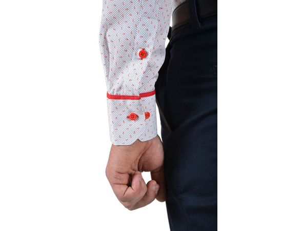 Рубашка VELS 20572/3 отд., пр., Размер: L, Цвет: белая с красн. рисун., фото 5 | Интернет-магазин Vels