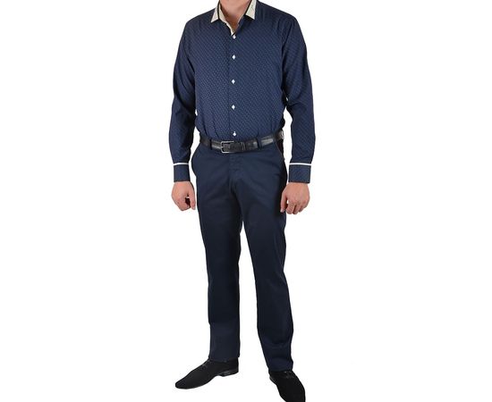 Рубашка VELS 20572/8 отд., пр., Размер: L, Цвет: т.син. с песочн. рисун., фото 3 | Интернет-магазин Vels