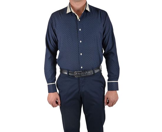 Рубашка VELS 20572/8 отд., пр., Размер: L, Цвет: т.син. с песочн. рисун., фото 2 | Интернет-магазин Vels